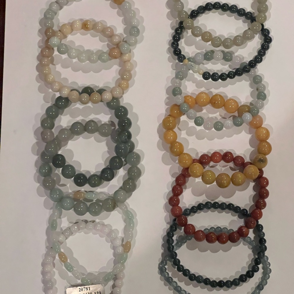 13 Pcs. Real Jade Elegant Multicolor Bracelet Set. Brand new .